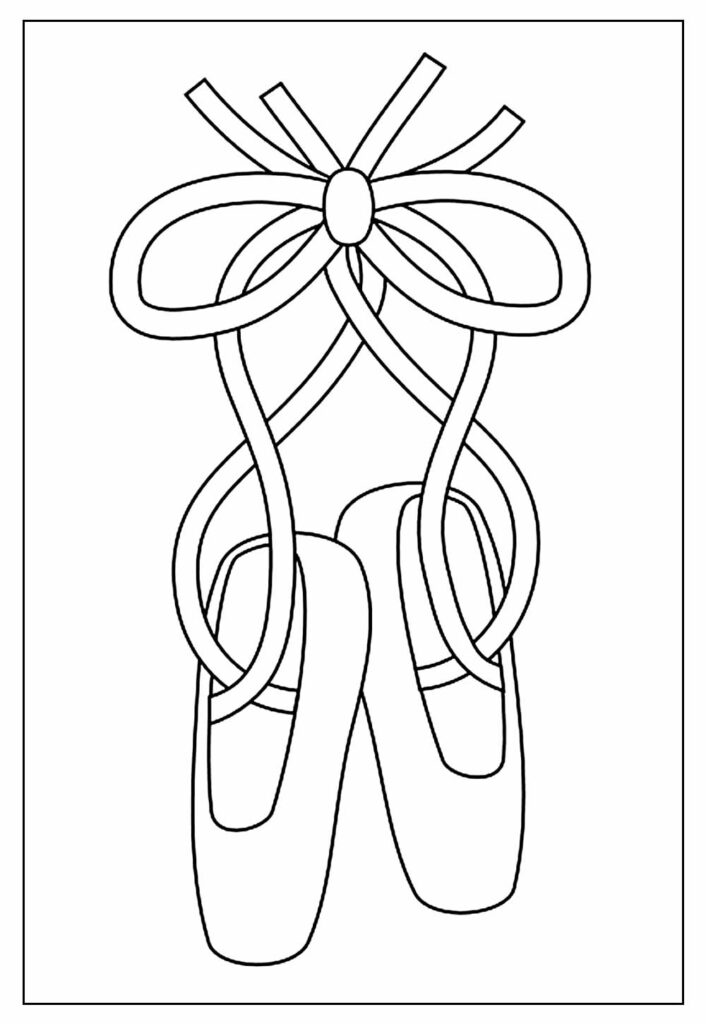Desenho de Sapatos de Bailarina para Colorir Pdf Imprimivel