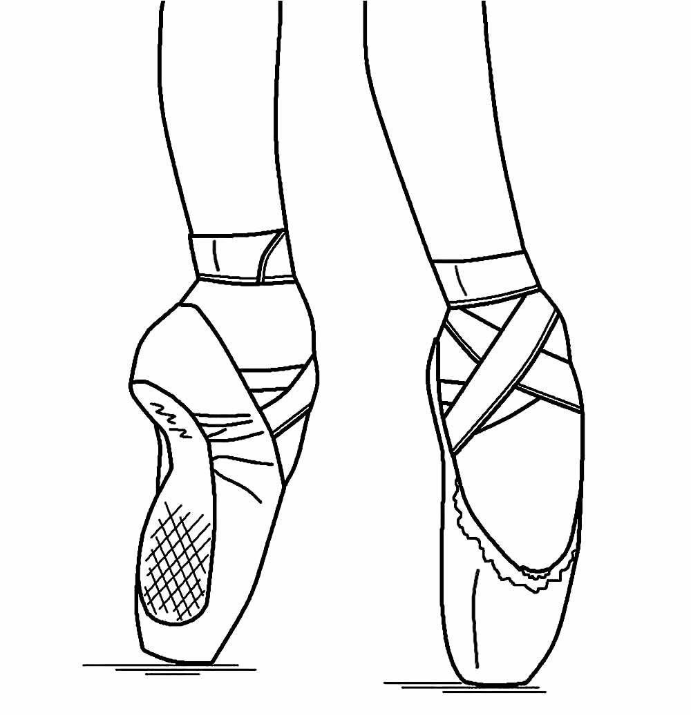 Desenho de Sapatos de Bailarina para Imprimir Download