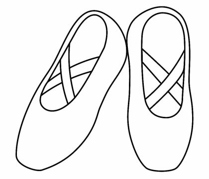 Desenho de Sapatos de Bailarina Pdf para Colorir