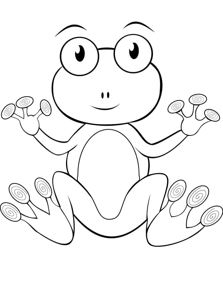 Desenho de Sapo Animado para Colorir