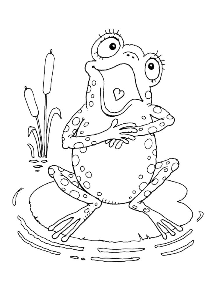 Desenho de Sapo Cantando para Colorir