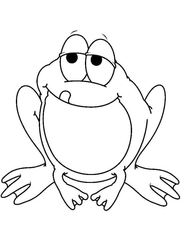 Desenho de Sapo Engraçado para Colorir