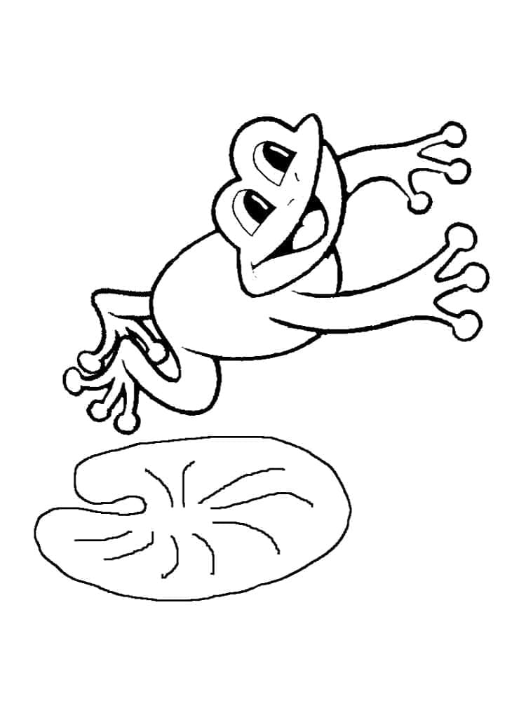 Desenho de Sapo Pulando para Colorir