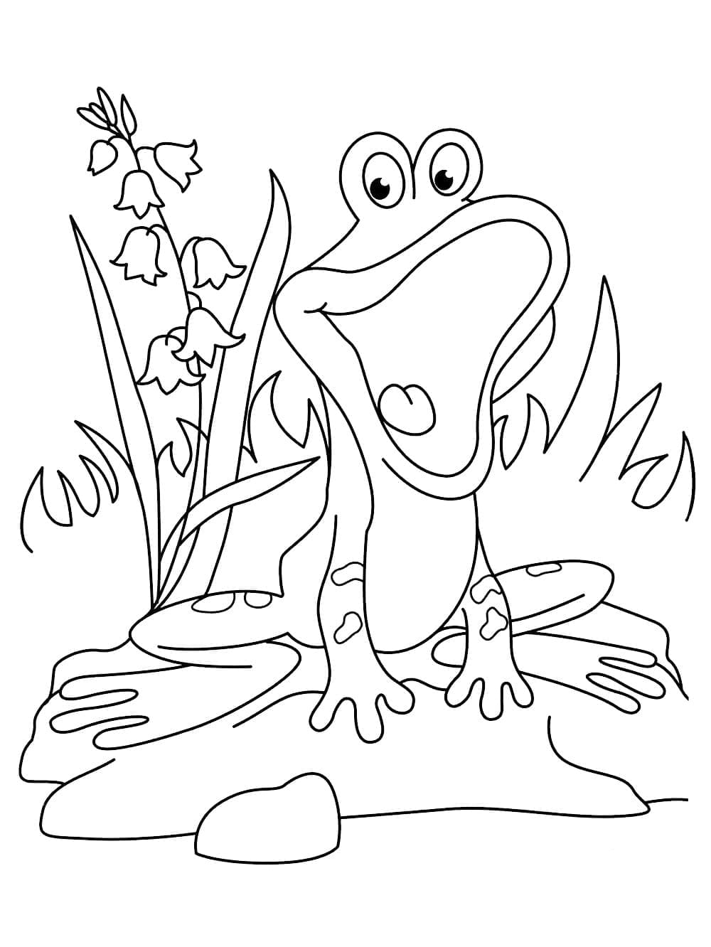 Desenho de Sapo Rindo para Colorir