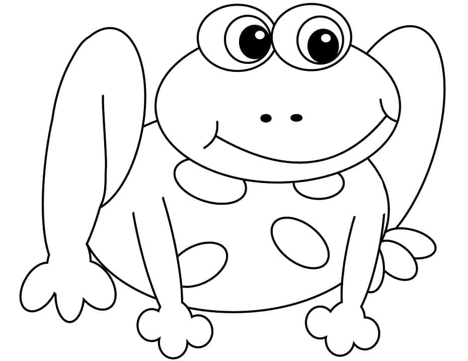 Desenho de Sapo de Desenho Animado para Colorir