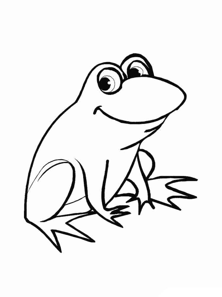 Desenho de um Sapo Alegre para Colorir