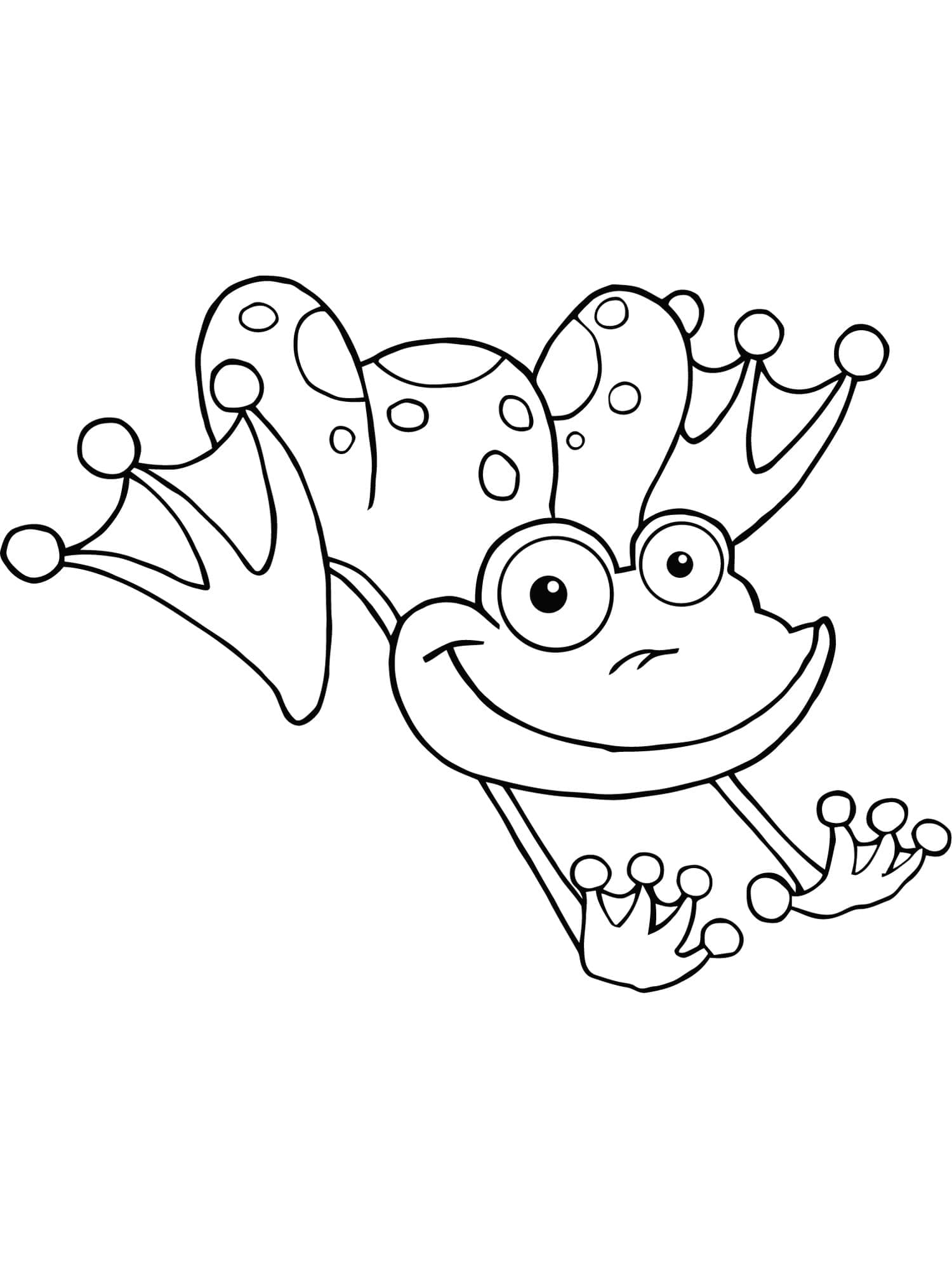 Desenho de um Sapo Feliz para Colorir