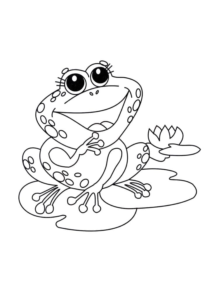 Desenho de um Sapo Fofo para Colorir