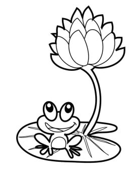 Desenho de Um Sapo Sorridente para Colorir