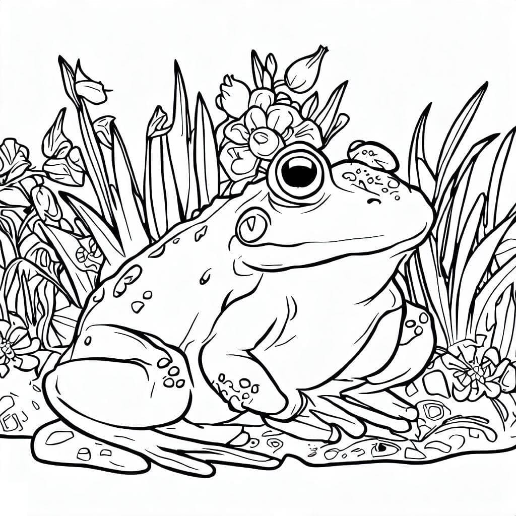 Desenho de Sapo de Jardim para Colorir