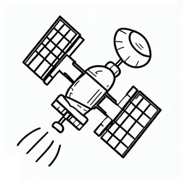 Desenho de Imagen de satélite para Colorir