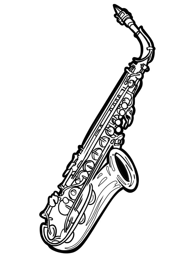 Desenho de Saxofone Download para Colorir