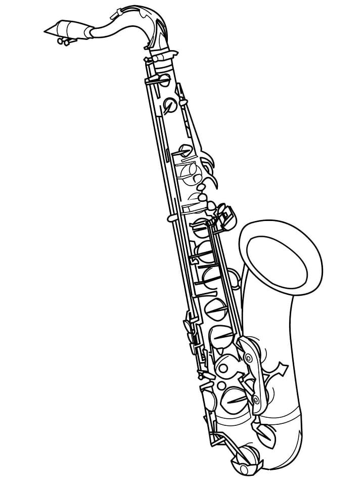 Desenho de Saxofone Grátis para Colorir