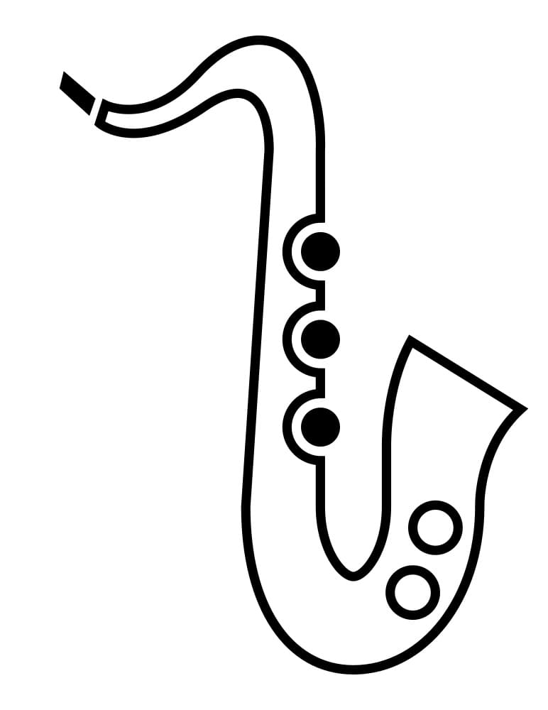 Desenho de Saxofone Imprimivel para Colorir