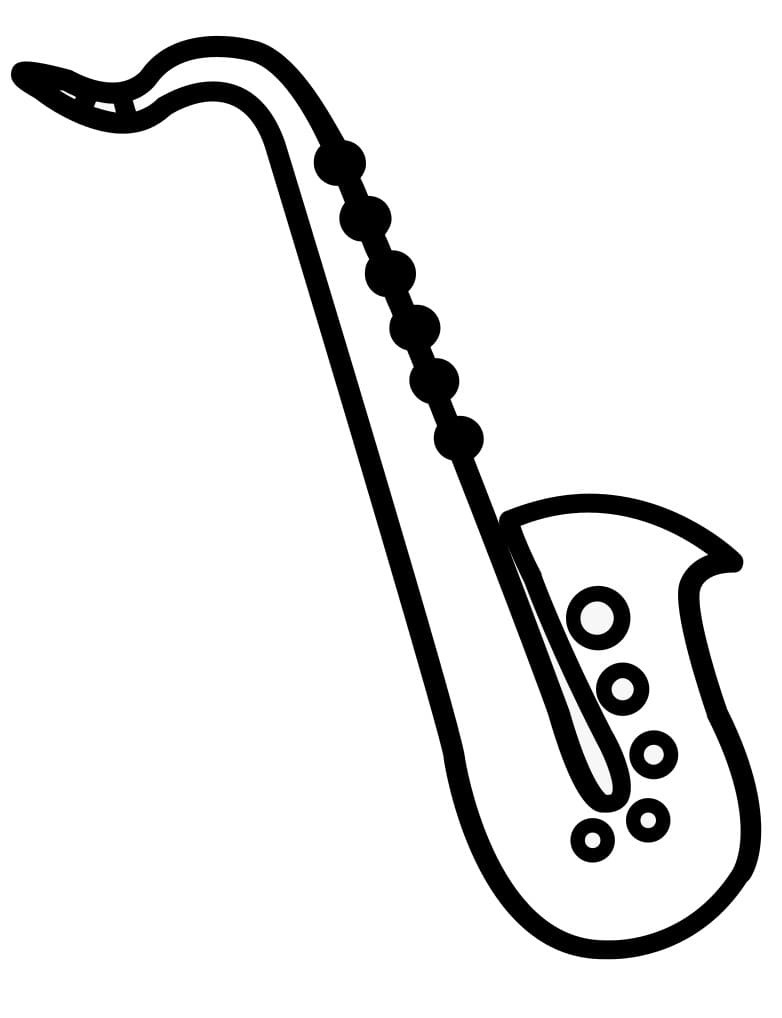 Desenho de Saxofone Imprimivel para Imprimir e Colorir