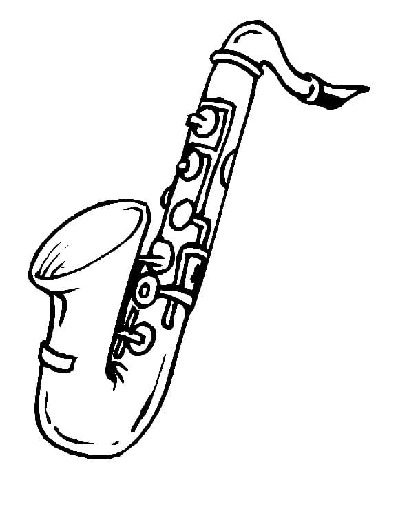 Desenho de Saxofone para Colorir Download