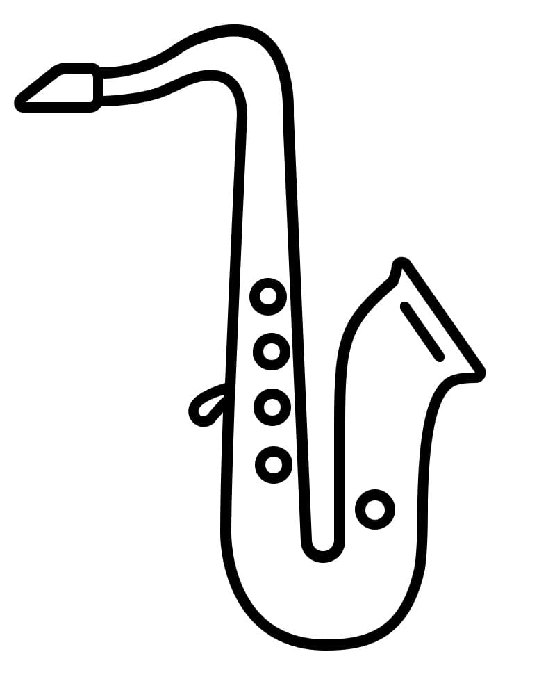 Desenho de Saxofone para Imprimir Pdf Grátis