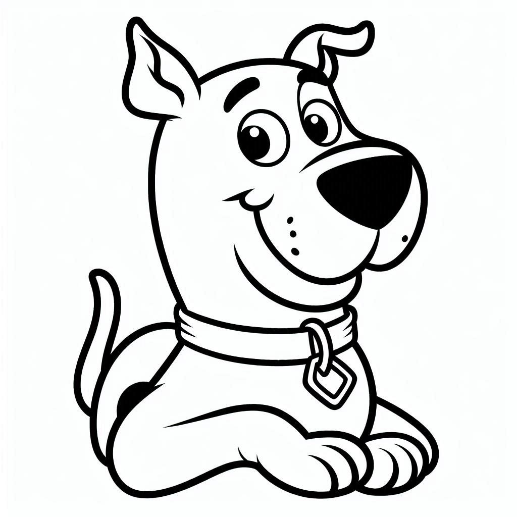 Desenho de Scooby Doo Adorável para Colorir