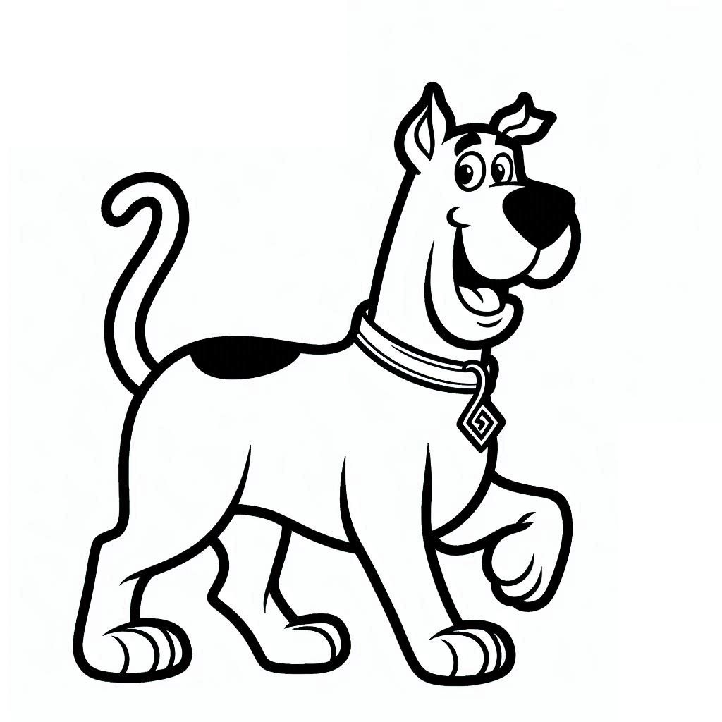 Desenho de Scooby Doo Alegre para Colorir