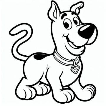 Desenho de Scooby Doo Feliz para Colorir