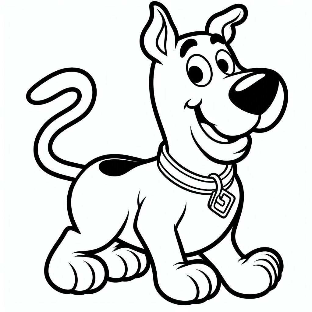 Desenho de Scooby Doo Feliz para Colorir