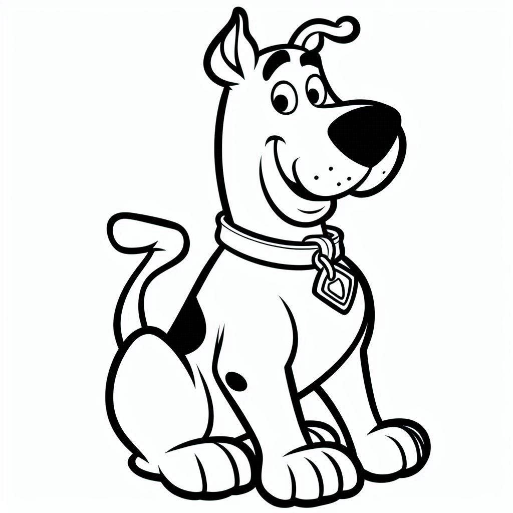 Desenho de Scooby Doo Fofo para Colorir