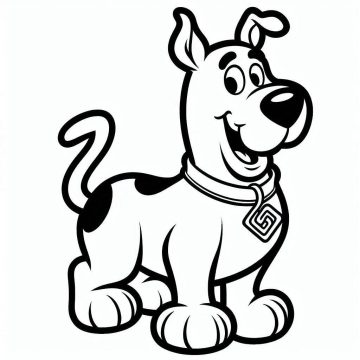 Desenho de Scooby Doo Muito Feliz para Colorir