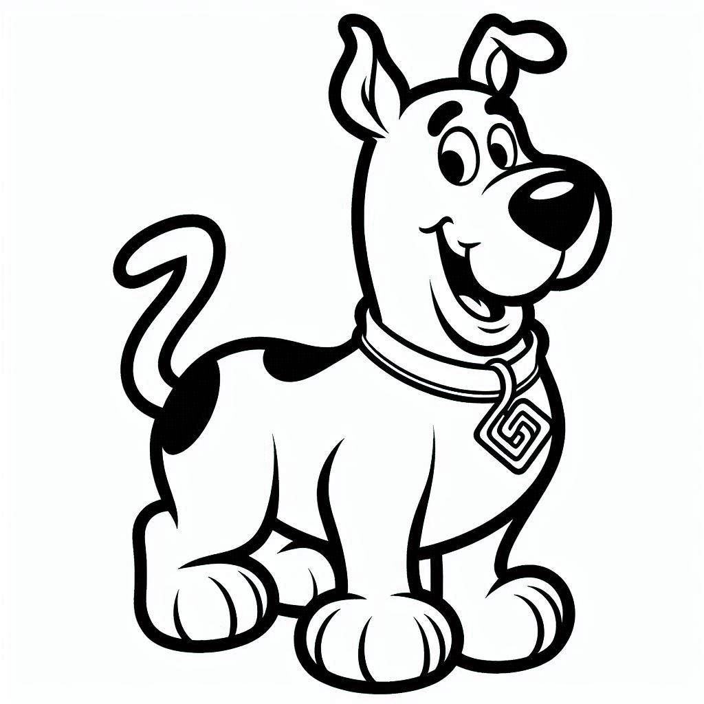 Desenho de Scooby Doo Muito Feliz para Colorir