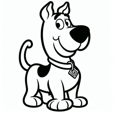 Desenho de Scooby Doo Muito Fofo para Colorir