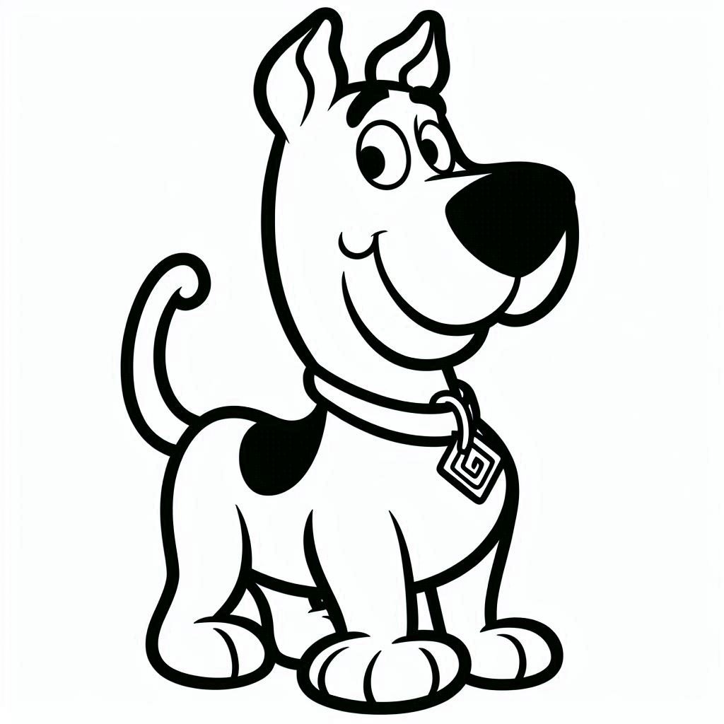 Desenho de Scooby Doo Muito Fofo para Colorir