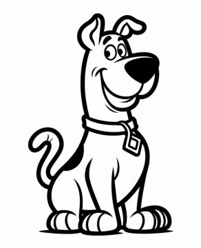 Desenho de Scooby Doo Sorridente para Colorir