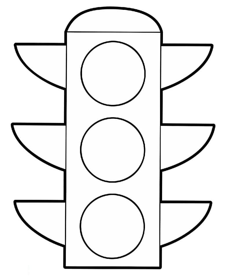 Desenho de Imprimivel Semáforo para Colorir
