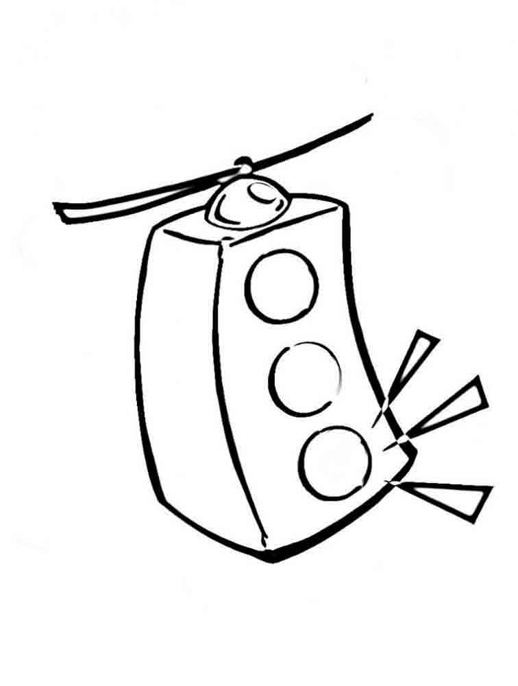 Desenho de Semáforo Engraçado para Colorir