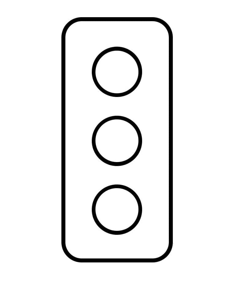 Desenho de Semáforo Fácil para Colorir