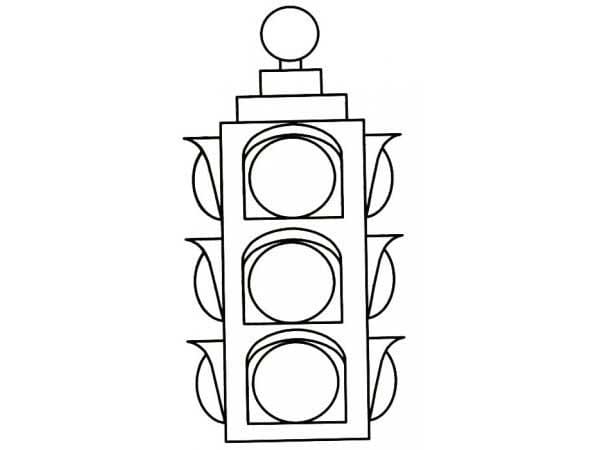 Desenho de Semáforo Grátis para Colorir