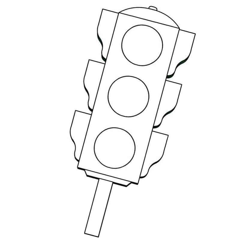 Desenho de Semáforo Imprimivel para Crianças para Colorir