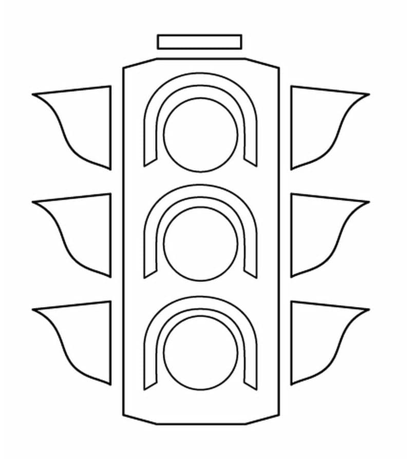 Desenho de Semáforo Imprimivel para Colorir