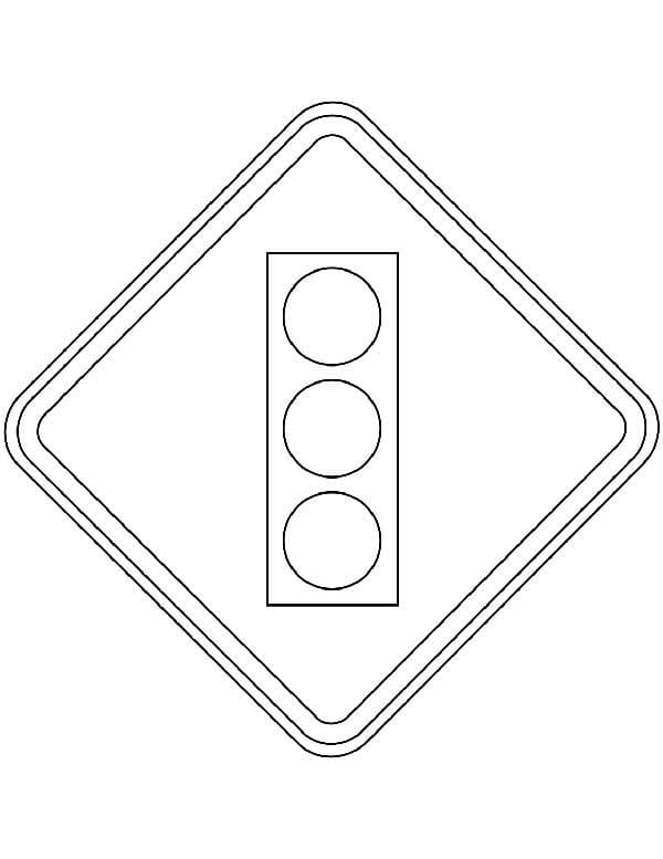 Desenho de Semáforo para Crianças para Colorir