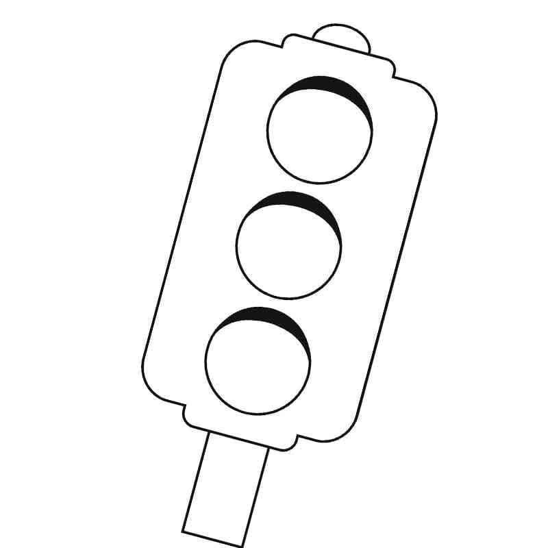 Desenho de Semáforo Simples para Colorir