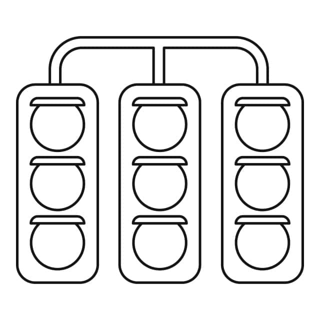 Desenho de Semáforos para Colorir