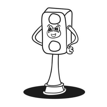 Desenho de Um semáforo Animado para Colorir