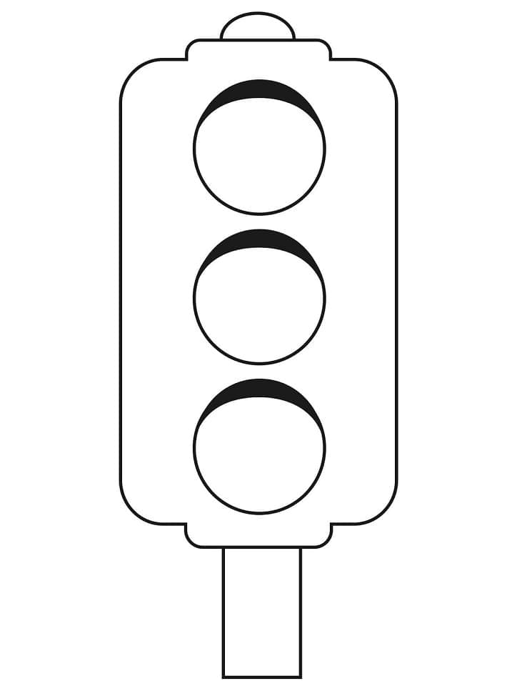 Desenho de um Semáforo Fácil para Colorir