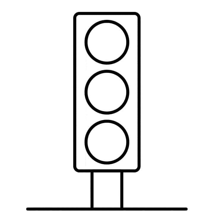 Desenho de um Semáforo Simples para Colorir