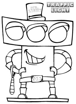 Desenho de Um semáforo de Desenho Animado para Colorir
