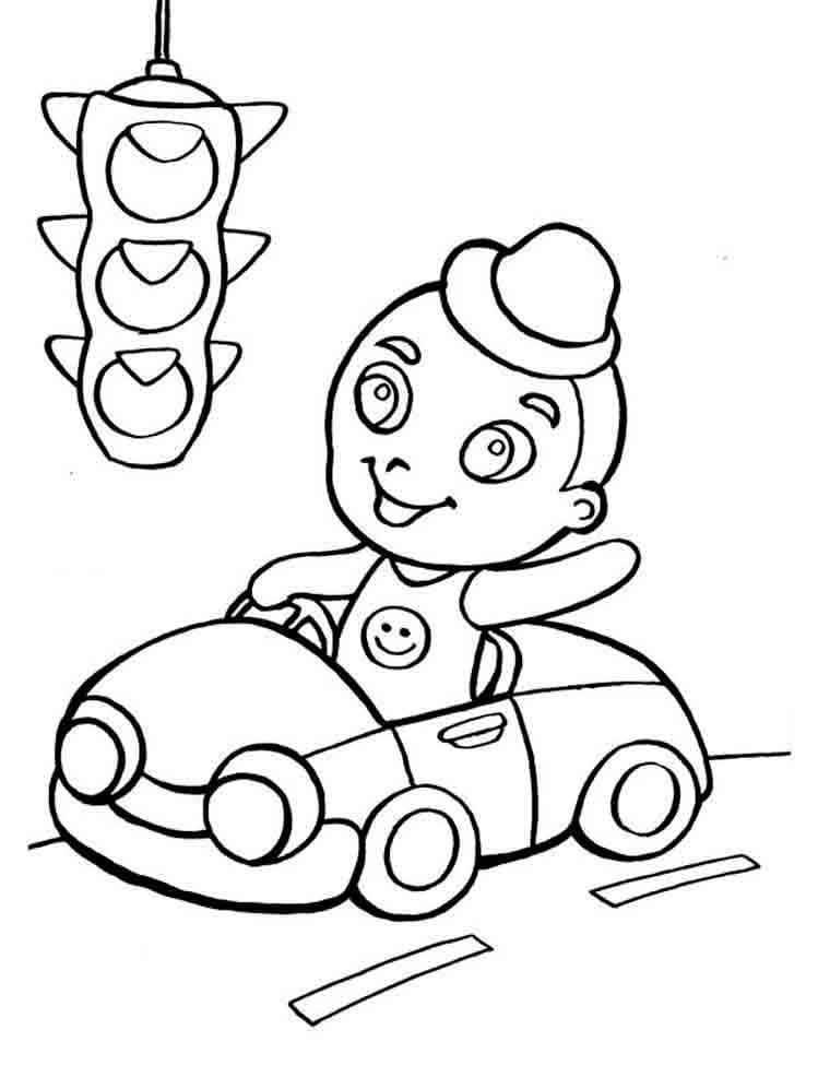 Desenho de Semáforo Imprimivel para Imprimir e Colorir