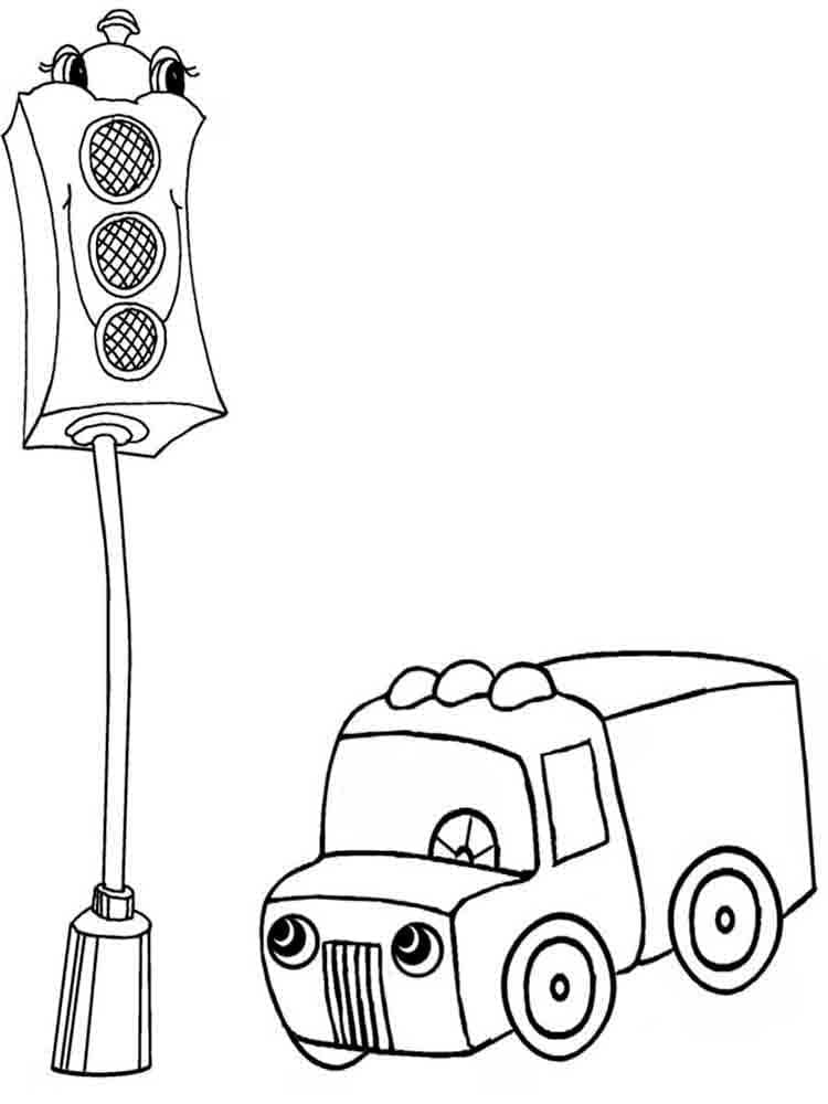 Desenho de Semáforo para Colorir Imprimivel