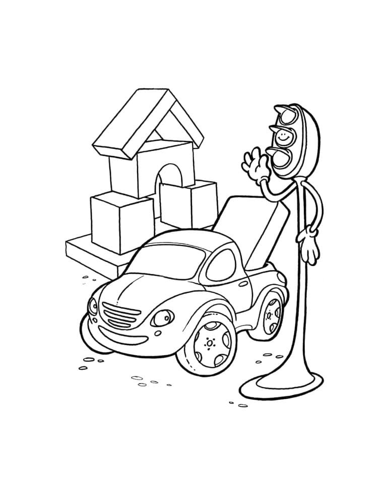 Desenho de Semáforo para Colorir Pdf Grátis