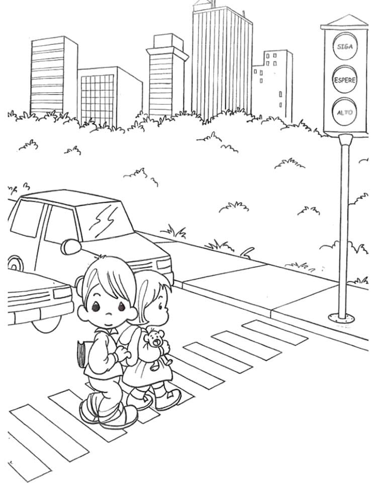 Desenho de Semáforo para Imprimir Pdf Grátis