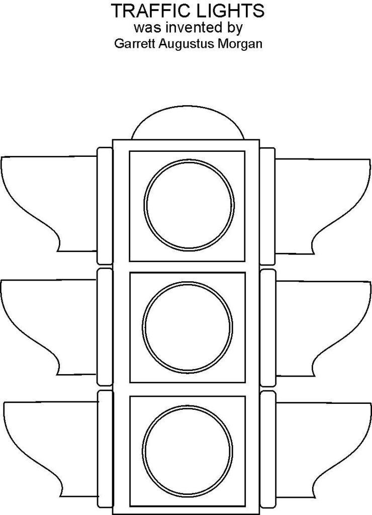 Desenho de Semáforo Pdf para Colorir