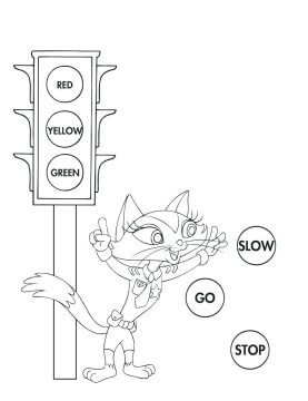Desenho Pdf grátis de semáforo Imprimível para Colorir